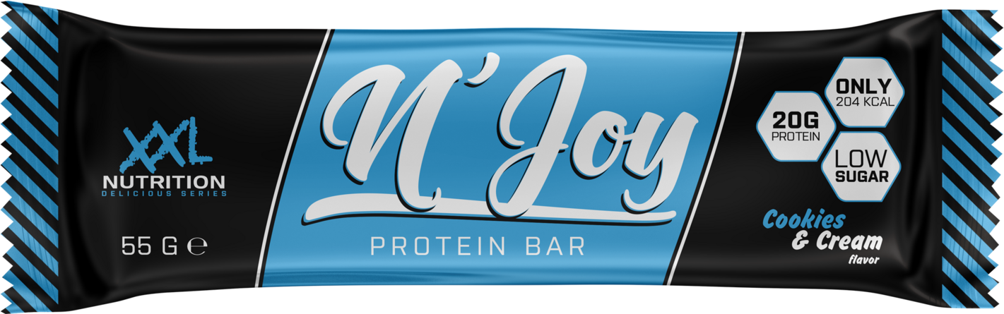 XXL Nutrition N'Joy Protein Bar - Cookies & Cream 55GR