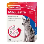 Beaphar Milquestra Ontworming Tabletten Hond 0,5-10 kg (ook puppy) 2 tabletten