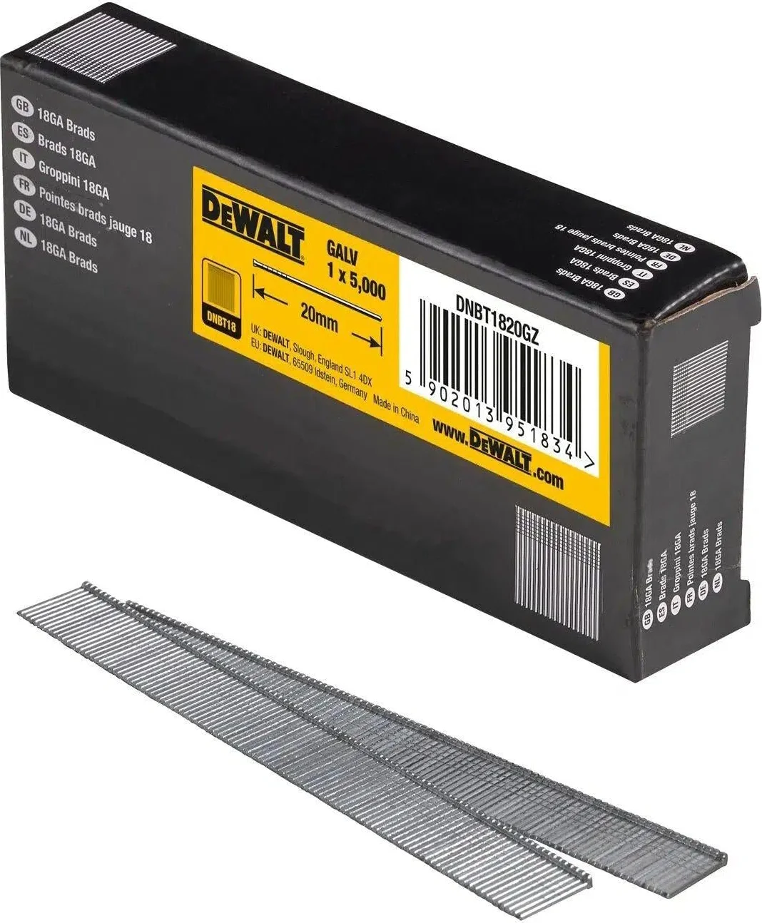 DeWALT DNBT1820GZ 1.25x20mm VE=5000 18 Gauge GAL Spijkers