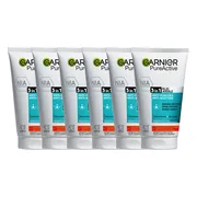 6x Garnier PureActive 3-in-1 Gezichtsreiniging met Klei Argile & Niacinamide 150 ml