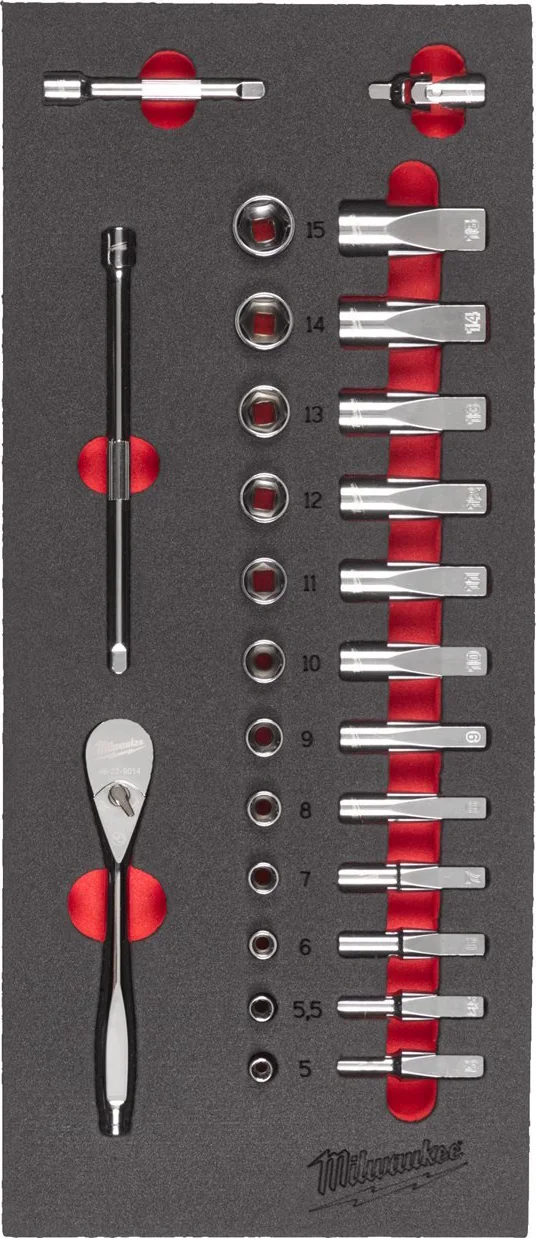 Milwaukee TOOLGUARD™ Foam inlay doppenset 1/4" 28-delig - 4932479824