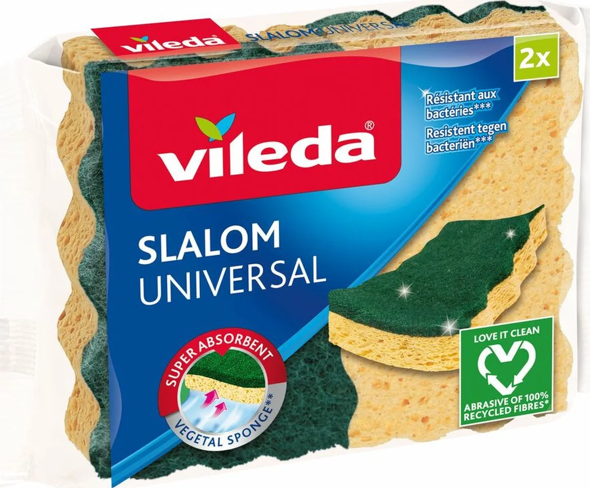 5x Vileda Slalom Universal Schuurspons 2 Stuks