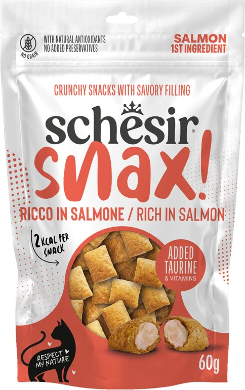 8x Schesir Snax! Kat Zalm 60 gr