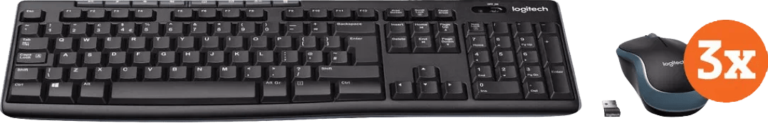 Logitech MK270 Draadloos Toetsenbord en Muis QWERTY 3-Pack