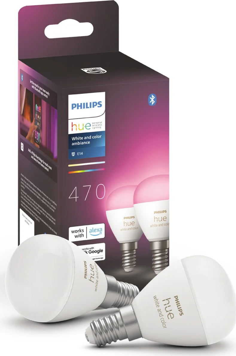 Philips Hue Luster kogellamp White and Color E14 2-pack