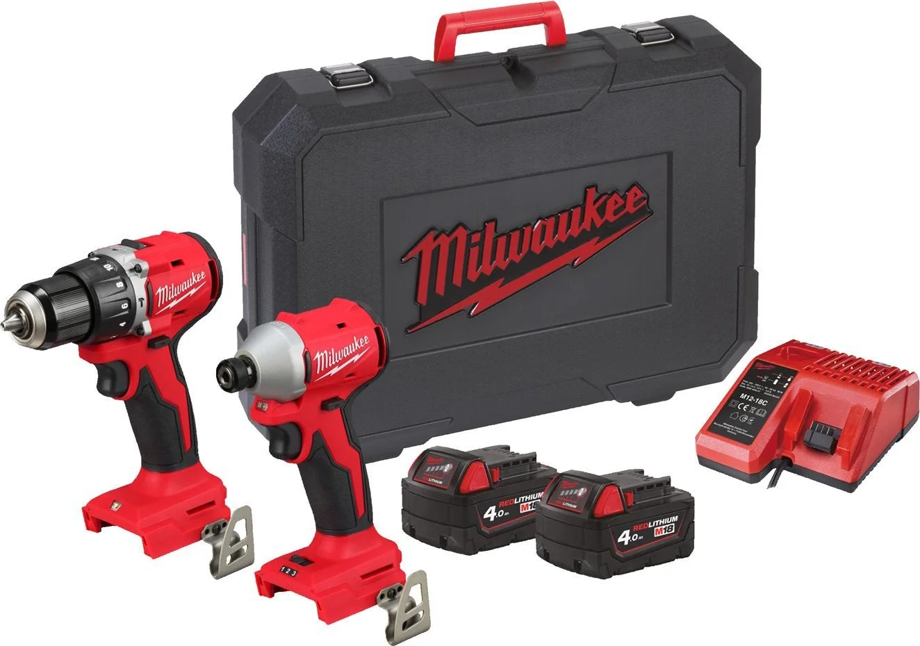 Milwaukee M18 BLCPP2A-402C Accu Combiset 2-delig BLIDRC + BLPDRC 18V 4.0Ah in koffer - 4933492827