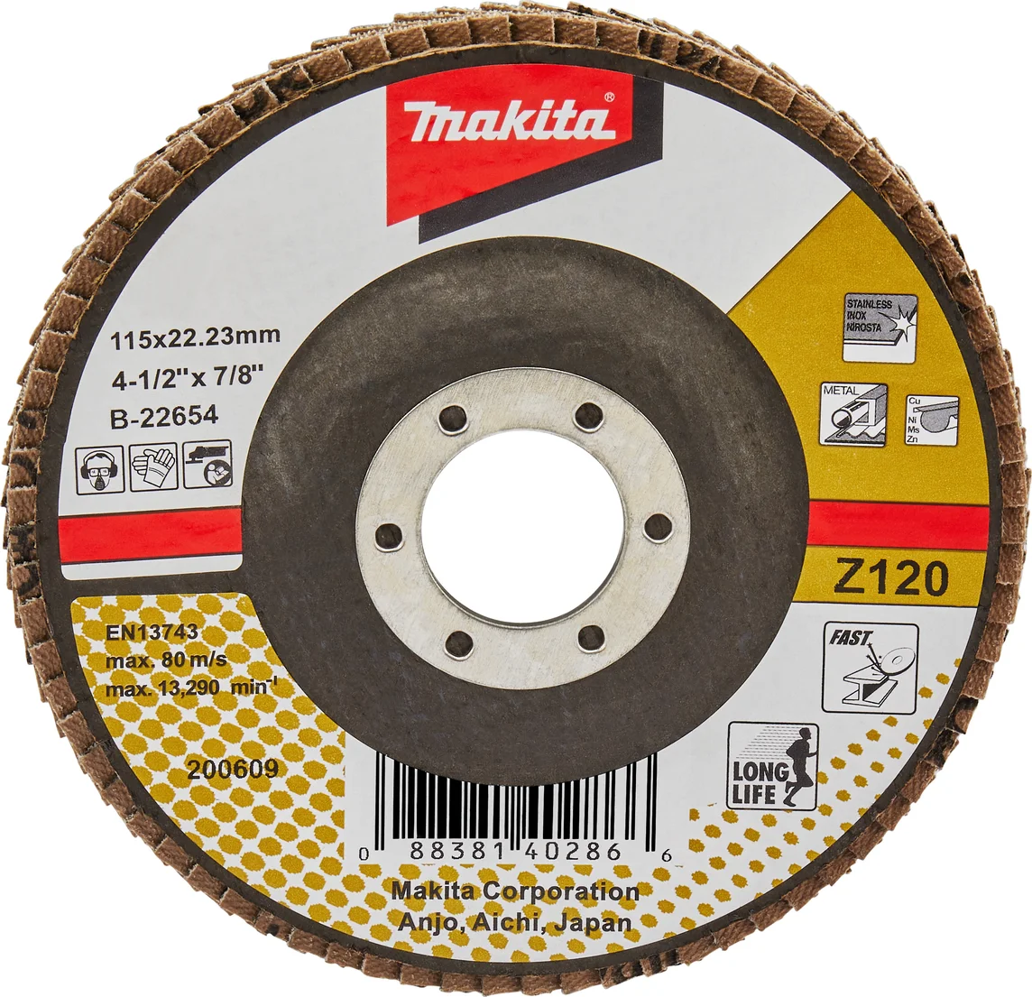 Makita B-22654 Lamellenschuurschijf Z120 | 115mm