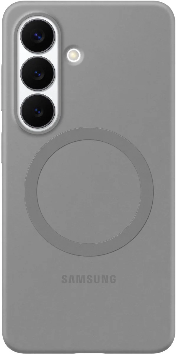 Samsung Galaxy S26 Plus Siliconen Back Cover met Magneet Grijs