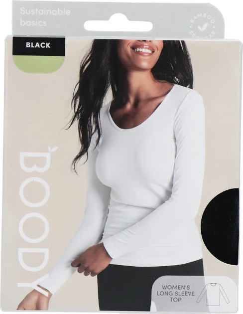 Boody Damestop Lange Mouw Zwart L