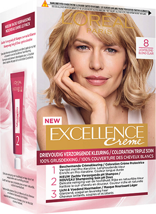 L'Oréal Excellence Crème Permanente Crèmekleuring 8 Lichtblond