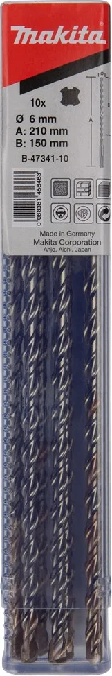 Makita B-47341-10 P2S:Sds-Plus Boor 6X210Mm 10St