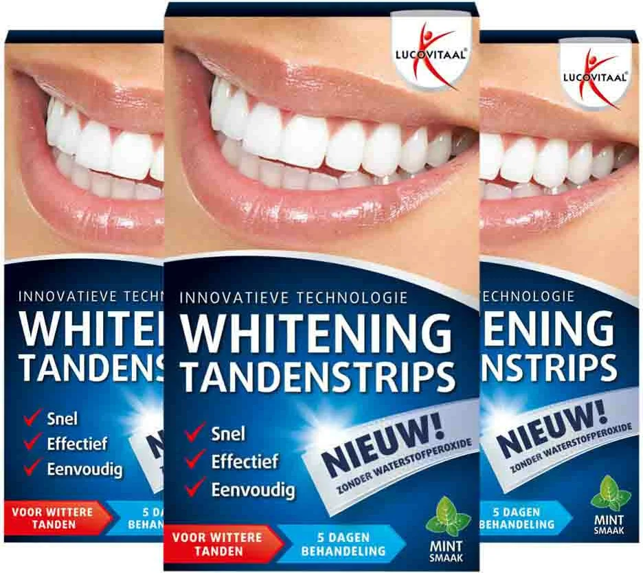 3x Lucovitaal Whitening Tandenstrips 5 sets