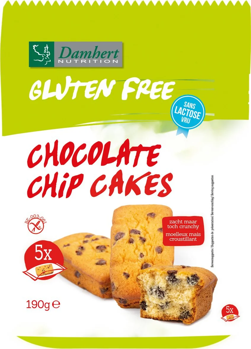 Damhert Gluten Free Lactose Free Choco Chip Cakes 190GR