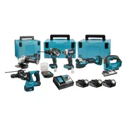 Makita DLX6149GJX Accu combiset 6-delig 18V 3x 6.0Ah in Mbox