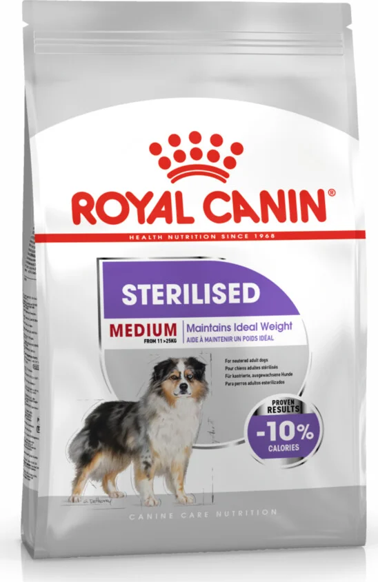 4x Royal Canin Hondenvoer Droog Sterilised Medium 3 kg