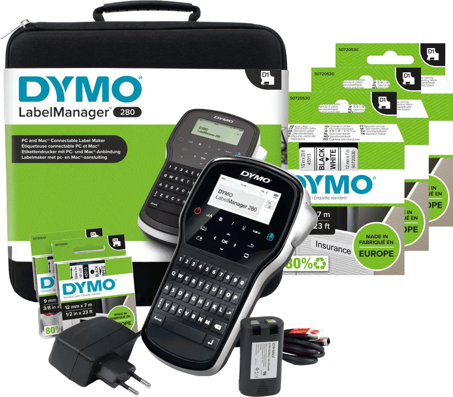 DYMO LabelManager 280 Case Kit Qwerty + 3 extra labels