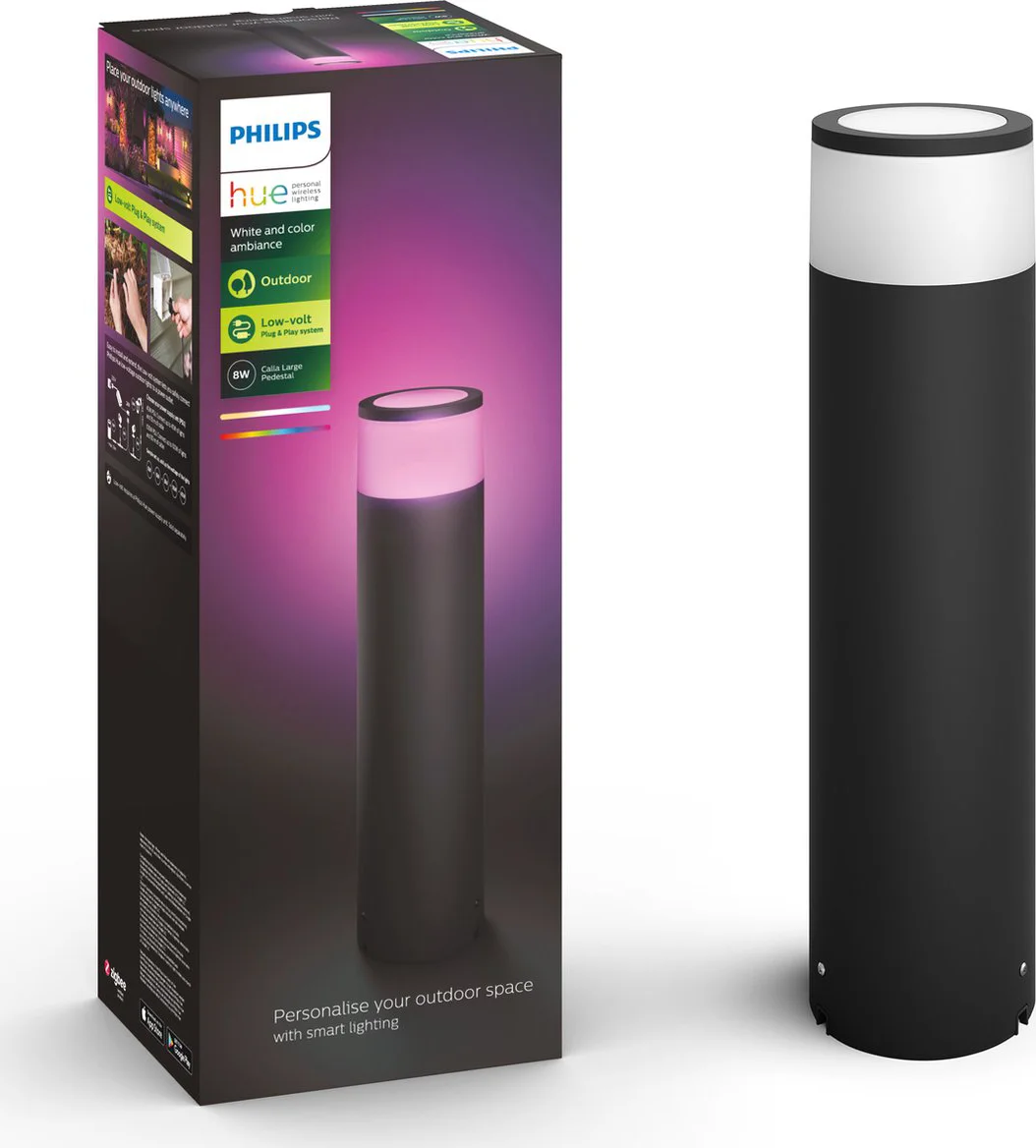 Philips Hue Calla sokkellamp White and Color Zwart hoog uitbreiding