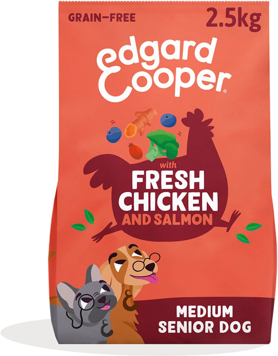 Edgard & Cooper Hondenvoer Droog Scharrelkip - Noorse Zalm Senior 2,5 kg
