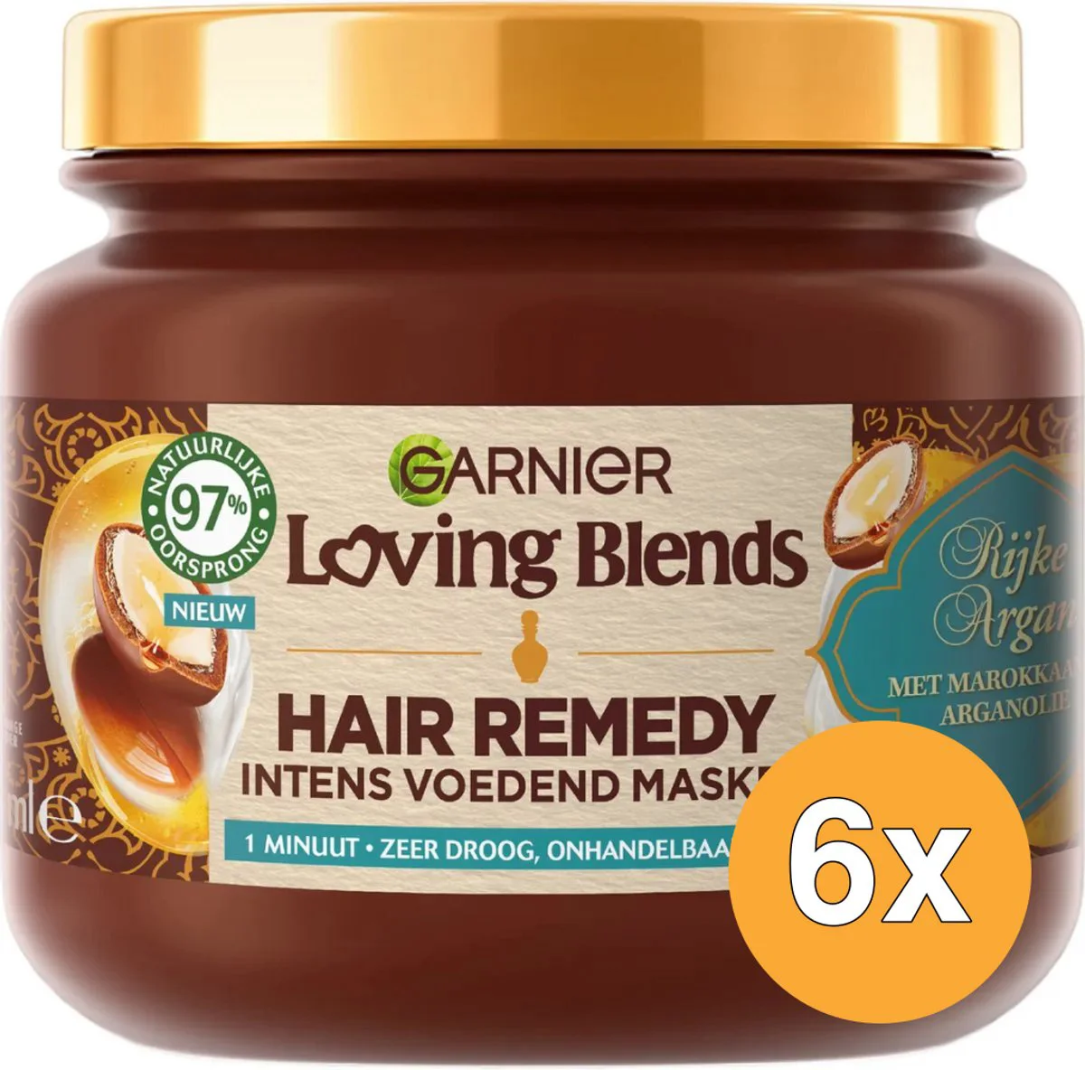 6x Garnier Loving Blends Rijke Argan Haarmasker 340 ml