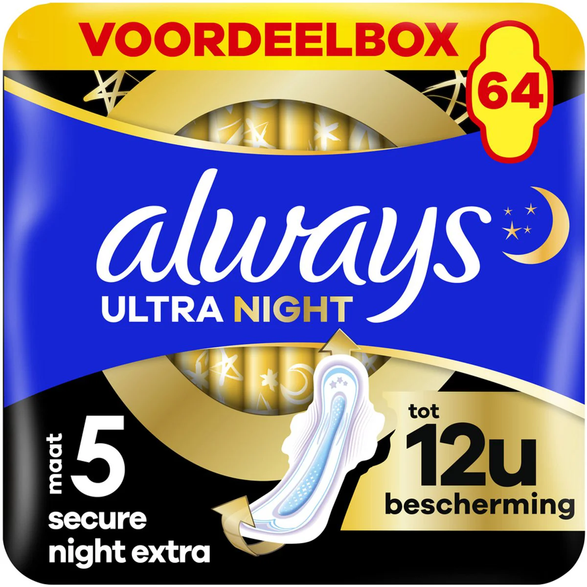 Always Maandverband Ultra Secure Night Extra 64 stuks