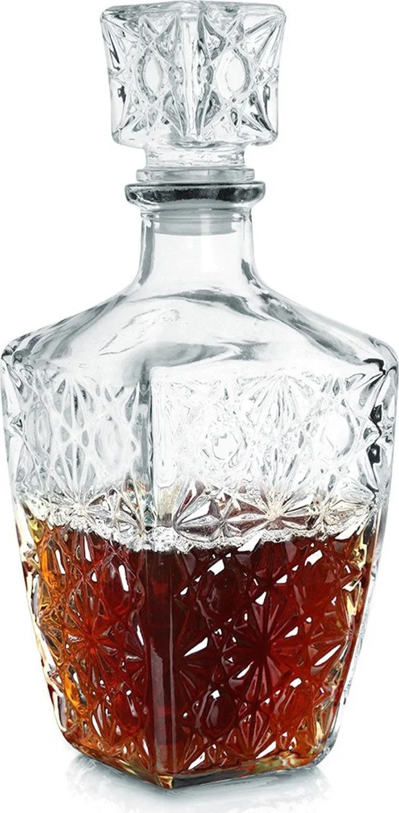 Excellent Houseware Serie - Glazen Whisky Karaf - 830 ml - Vierkant - Decoratief