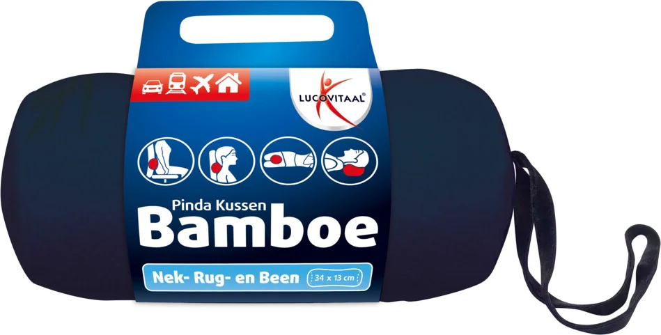 2x Lucovitaal Bamboe Nek Kussen Blauw
