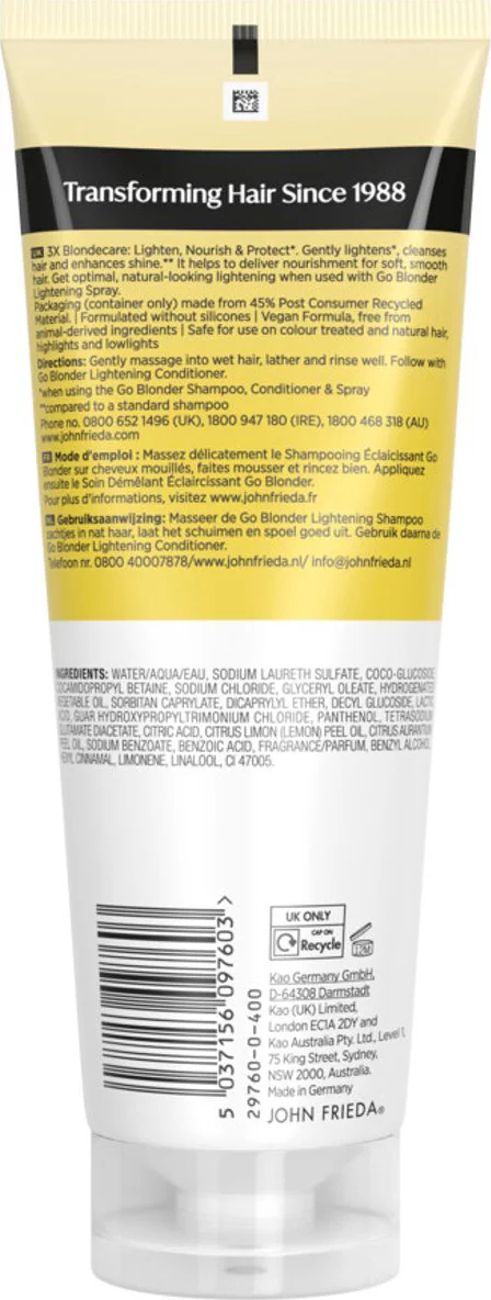 John Frieda Go Blonder Lightening Shampoo 250 ml