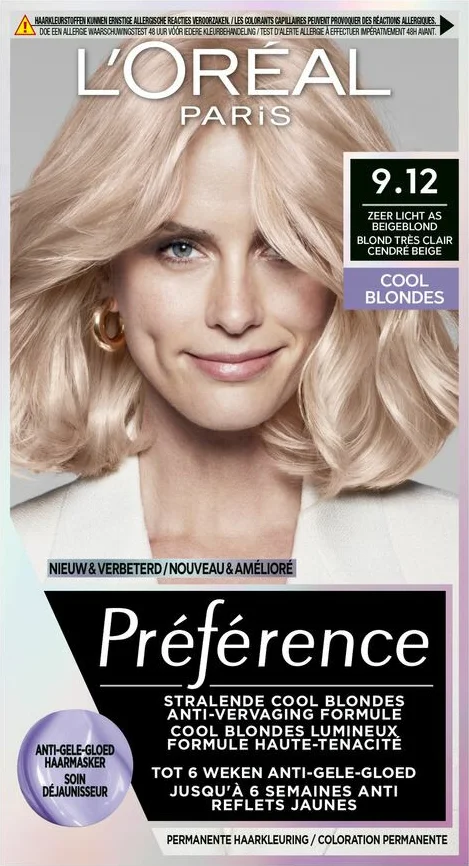 3x L'Oréal Préférence Cool Blondes Permanente Haarkleuring 9.12 Siberia - Extra Licht As Beigeblond