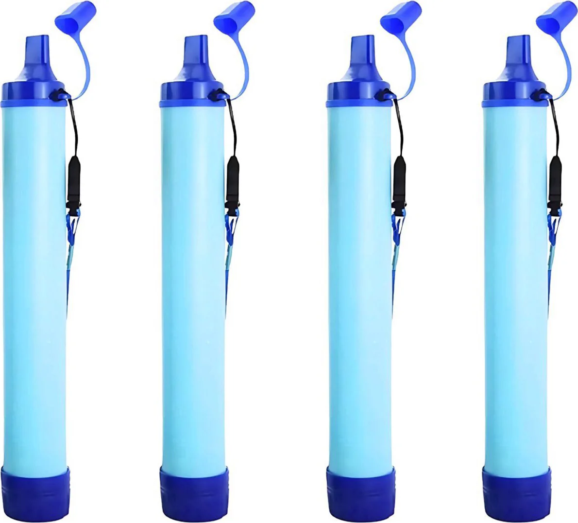 Waterfilters Survival - Set van 4 - Waterzuiveringsapparaten - Waterfiltersysteem - Voor Noodpakket en Noodsituaties - Waterzuiveraar - 6000 Totaal