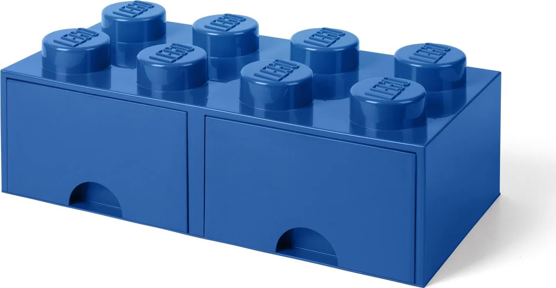 LEGO Opbergsteen met 8 noppen en 2 lades - blauw