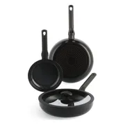BK Enjoy Koekenpannenset 20 + 28 cm + Hapjespan 28 cm zwart
