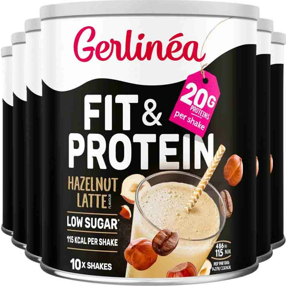 6x Gerlinea Fit & Protein Hazelnut Latte 340 gr