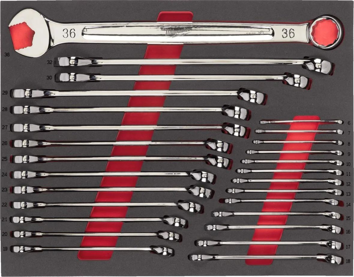 Milwaukee TOOLGUARD™ Foam inlay MAXBITE™ ringsteeksleutelset 27-delig - 4932493247