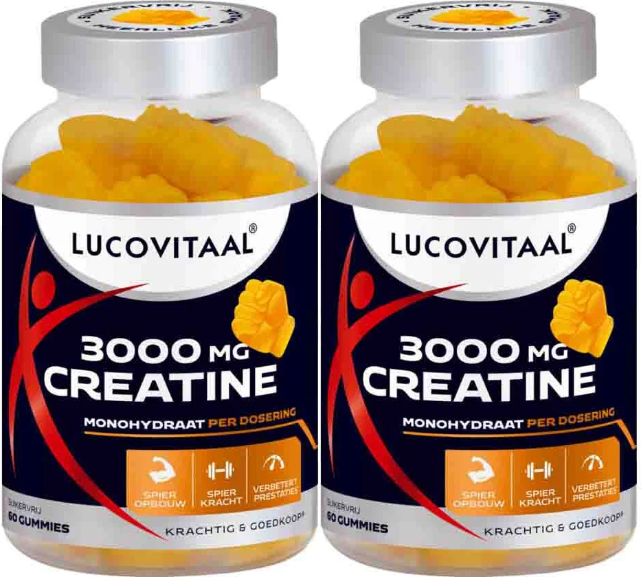 2x Lucovitaal Creatine 3000mg Gummies 60 stuks