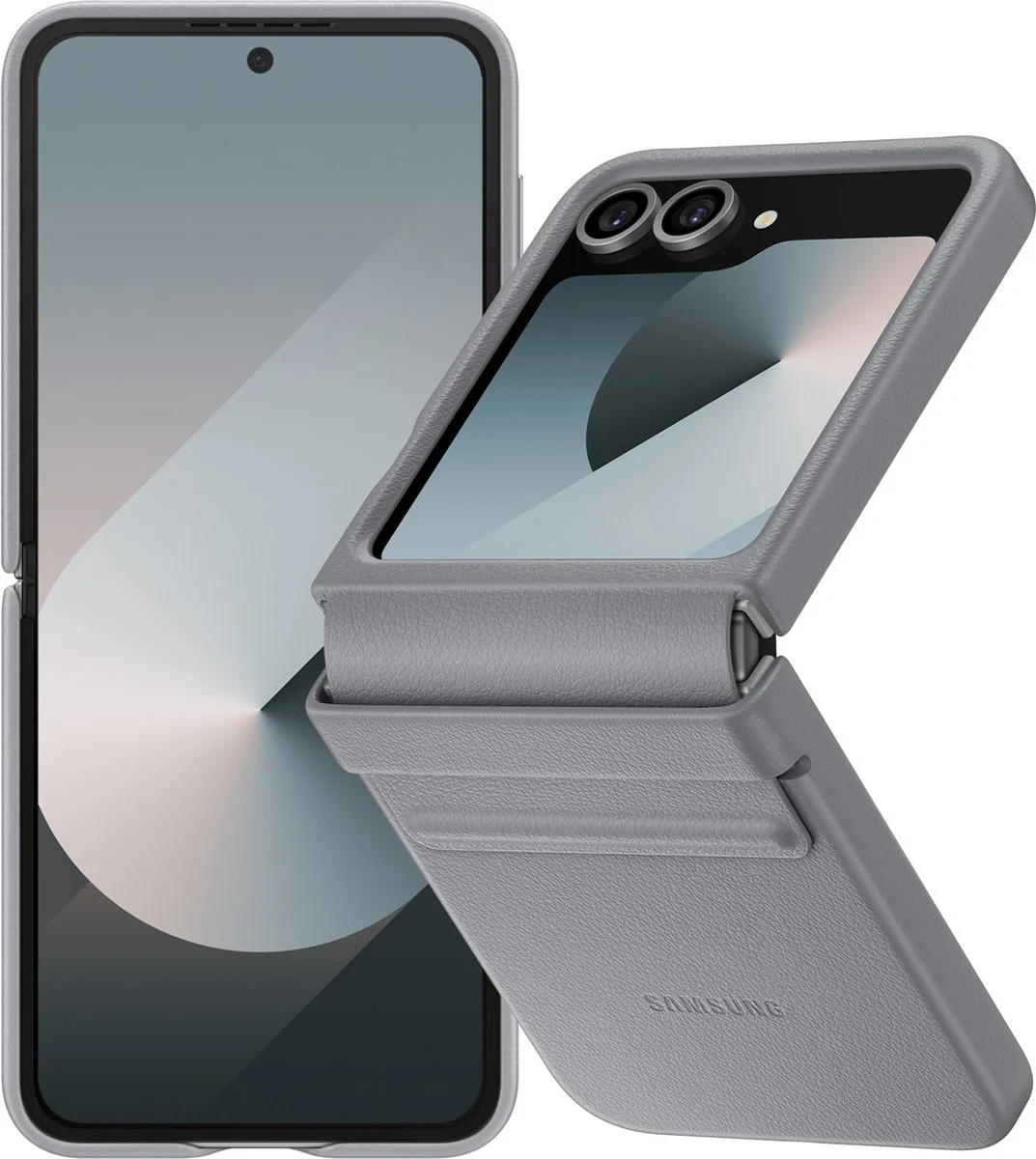 Samsung Galaxy Z Flip 6 Back Cover Kunstleer Grijs
