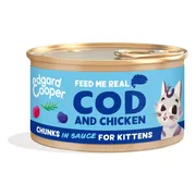 Edgard & Cooper Kattenvoer Kitten Chunks Kabeljauw - Kip 85 gr