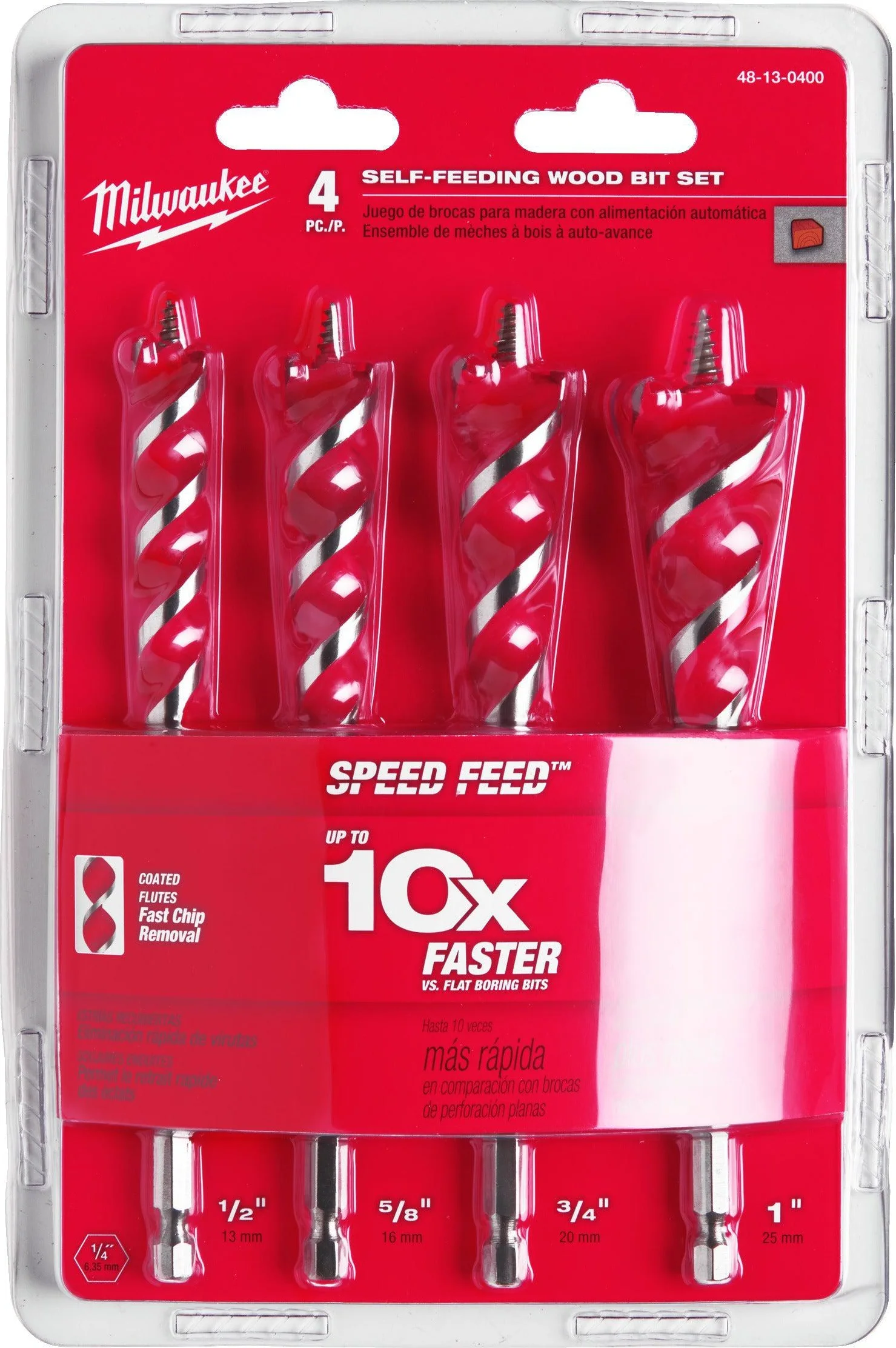 Milwaukee Set zelfvoedende houtboren (4-delig) - 4932479477