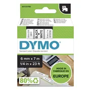 Dymo D1 Naamlabels Zwart-Wit (6 mm x 7 m)
