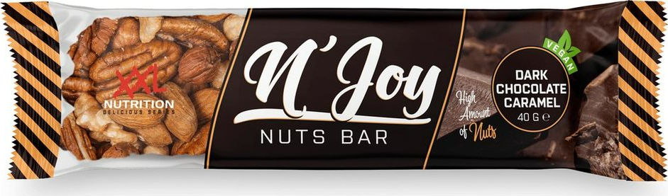 XXL Nutrition N'Joy Nuts Bar Dark Chocolate Caramel Vegan 40GR