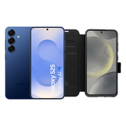 Samsung Galaxy S25 128GB Donkerblauw 5G + BlueBuilt Book Case Zwart