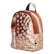 Zebra Trends Girls Rugzak - Metallic Pink - Bloemetjes - S - Schooltas - Meisjes Rugtas - Roze