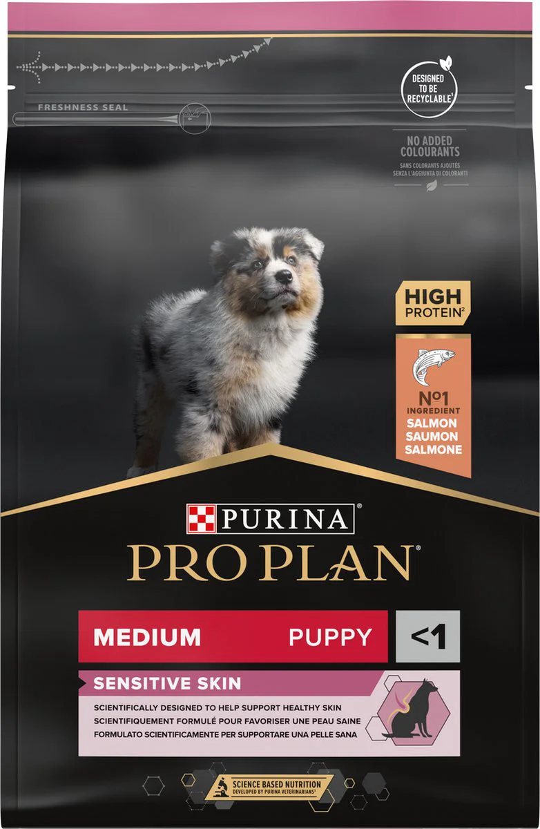 Pro Plan Hondenvoer Droog Puppy Medium Sensitive Skin Zalm 3 kg