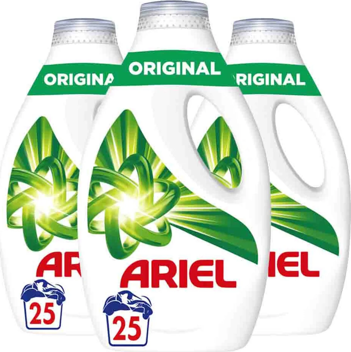 3x Ariel Vloeibaar Wasmiddel Original 25 Wasbeurten 1,125 liter