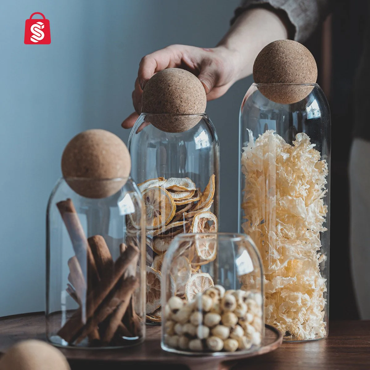 Voorraad potten glas met deksel - Voorraadpotten - Voorraadbussen - keuken accessoires – 500ml, 800ml, 1200ml, 1500ml – TheStudentShop