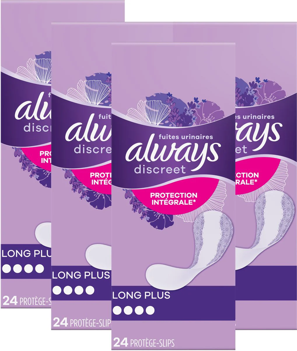 4x Always Discreet Long+ Inlegkruisjes Urineverlies 24 stuks