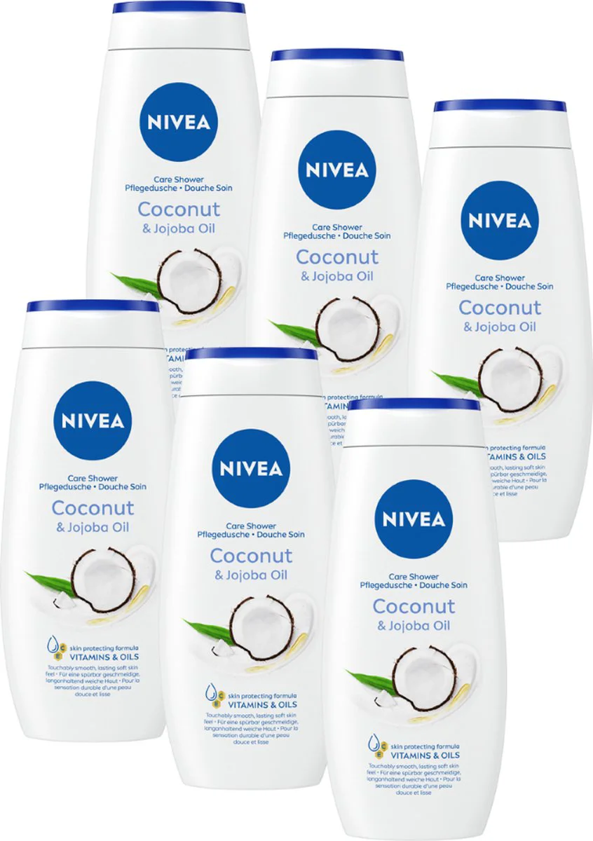 6x NIVEA Soft Care Douchegel Coconut & Jojoba Oil 250 ml