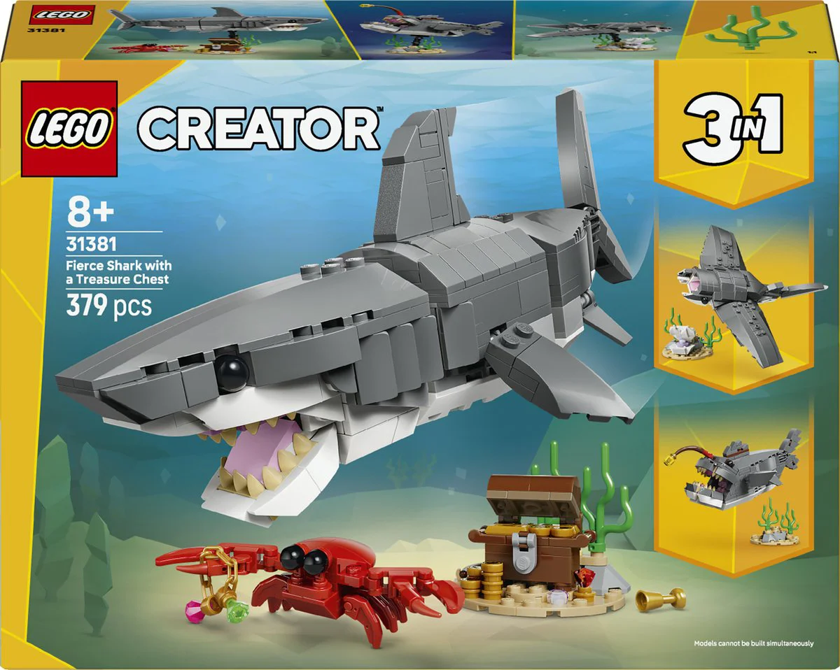 LEGO Creator Woeste haai met schatkist 31381