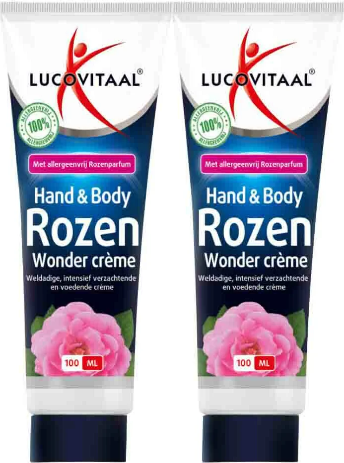 2x Lucovitaal Hand & Body Creme Rozen Wonder tube 100 ml