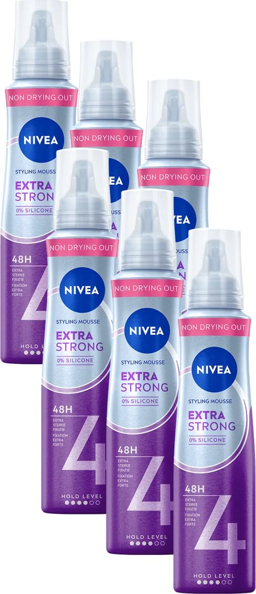 6x NIVEA Styling Mousse Extra Strong 150 ml