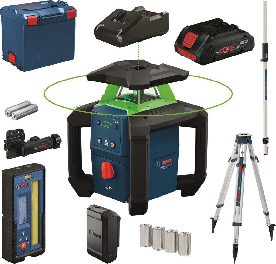 Bosch Professional GRL 18V-4-34 CVG Accu rotatielaser groen complete set 18V 4.0Ah in L-Boxx - 0615A500DH